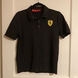 Puma Scuderia Ferrari black short sleeve polo top